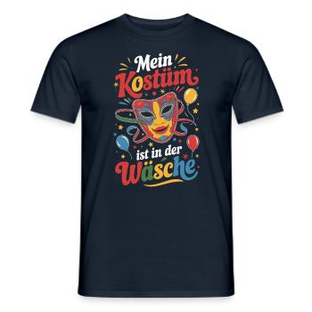 Mein Kostüm ist in der Wäsche Karneval Fasching - Männer T-Shirt - Navy - Vorne - AI Model Male 178 light (178cm)