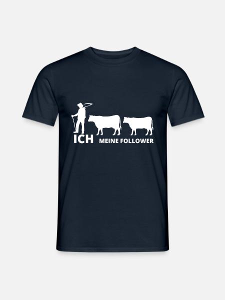 Ich und meine Follower Kühe Kuh Rinder Landwirt - Männer T-Shirt - Navy
