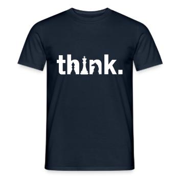 think Schach Schachbrett lustige Schachfiguren - Männer T-Shirt - Navy - Vorne - AI Model Male 178 light (178cm)