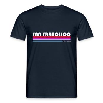 San Francisco California vintage retro - Men's T-Shirt - navy - Front - AI Model Male 178 light (178cm)