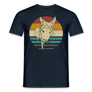 Donkey retro vintage not a stupid donkey at all - Men's T-Shirt - navy - Front - AI Model Male 178 light (178cm)