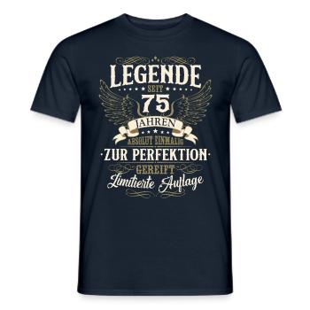 75. Geburtstag Legende Geburtstagsspruch 75 Jahre - Männer T-Shirt - Navy - Vorne - AI Model Male 178 light (178cm)