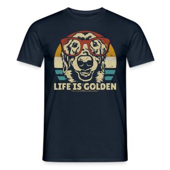 Golden Retriever Labrador Dog retro vintage - Men's T-Shirt - navy - Front - AI Model Male 178 light (178cm)