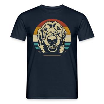 Golden Retriever Dog retro vintage silhouette - Men's T-Shirt - navy - Front - AI Model Male 178 light (178cm)