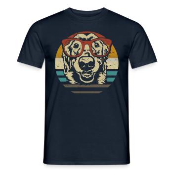 Golden Retriever Labrador Dog retro vintage - Men's T-Shirt - navy - Front - AI Model Male 178 light (178cm)