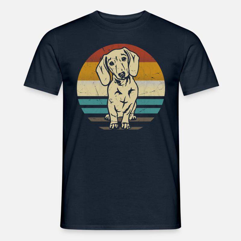 Dackel Hund retro - Männer T-Shirt - Navy