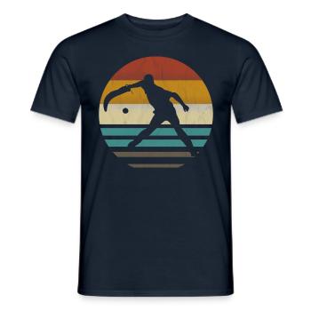 Jai Alai Sports Retro vintage Cesta-Punta, Pelota - Men's T-Shirt - navy - Front - AI Model Male 178 light (178cm)
