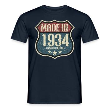 1934 vintage né anniversaire mari femme rétro - T-shirt homme - marine - Devant - AI Model Male 178 light (178cm)