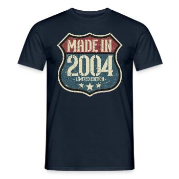 2004 Anniversaire Né En 2004 Rétro Millésime - T-shirt homme - marine - Devant - AI Model Male 178 light (178cm)