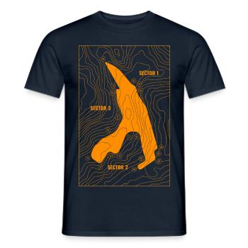 Belgian Race Track - Orange Edition (recto) - T-shirt homme - marine - Devant - AI Model Male 178 light (178cm)