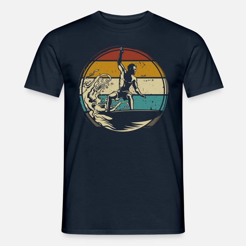 Surfer surfer retro - T-shirt męski - granatowy