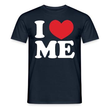 I Love Me - Men's T-Shirt - navy - Front - AI Model Male 178 light (178cm)