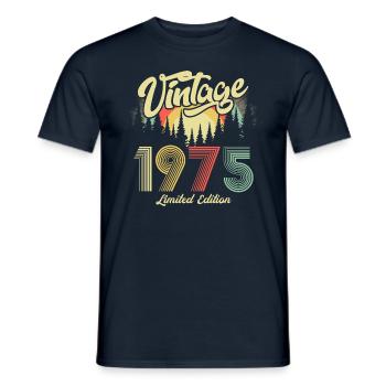 1975 Vintage Birthday Retro Vintage Gift - Men's T-Shirt - navy - Front - AI Model Male 178 light (178cm)
