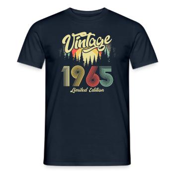 1965 Anniversaire né en 1965 Rétro Vintage - T-shirt homme - marine - Devant - AI Model Male 178 light (178cm)