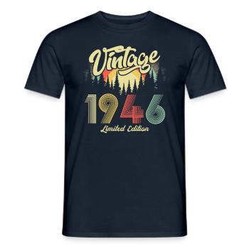 1946 Birthday Born in 1946 Retro Vintage - Men's T-Shirt - navy - Front - AI Model Male 178 light (178cm)