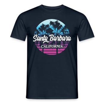 Santa Barbara California Sonnenuntergang Retro - Männer T-Shirt - Navy - Vorne - AI Model Male 178 light (178cm)