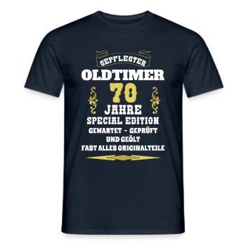 Oldtimer 70. Geburtstag - Männer T-Shirt - Navy - Vorne - AI Model Male 178 light (178cm)