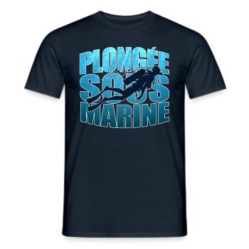 Plongée sous-marine cadeau plongée pour plongeur - T-shirt homme - marine - Devant - AI Model Male 178 light (178cm)