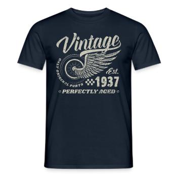 Vintage 1937 Year of birth 83 Birthday 83 Vintage - Men's T-Shirt - navy - Front - AI Model Male 178 light (178cm)