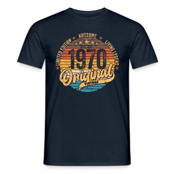 1970 Birthday born in 1970 Retro Vintage - Men's T-Shirt - navy - Front - AI Model Male 178 light (178cm)
