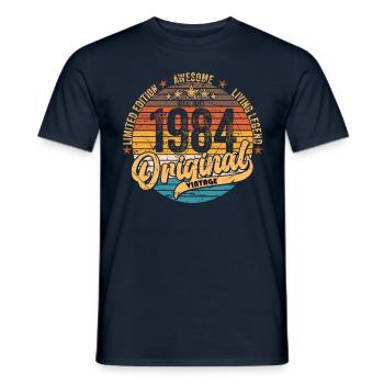 1984 Anniversaire né en 1984 Retro Vintage - T-shirt homme - marine - Devant - AI Model Male 178 light (178cm)
