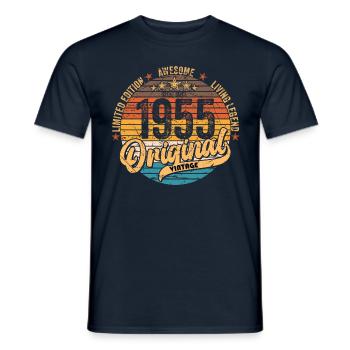 1955 Anniversaire né en 1955 Retro Vintage - T-shirt homme - marine - Devant - AI Model Male 178 light (178cm)