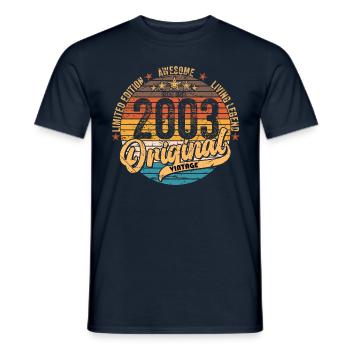 2003 Anniversaire né en 2003 Retro Vintage - T-shirt homme - marine - Devant - AI Model Male 178 light (178cm)