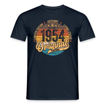 1954 Anniversaire né en 1954 Retro Vintage - T-shirt homme - marine - Devant - AI Model Male 178 light (178cm)