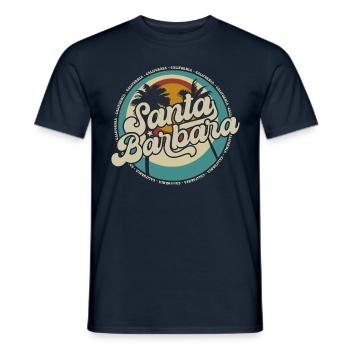Santa Barbara California Sonnenuntergang Retro - Männer T-Shirt - Navy - Vorne - AI Model Male 178 light (178cm)