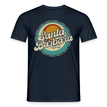 Santa Barbara California Sonnenuntergang Retro - Männer T-Shirt - Navy - Vorne - AI Model Male 178 light (178cm)