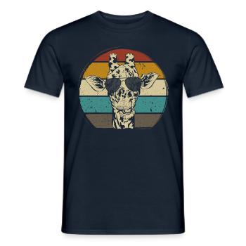 Giraffe retro vintag Zoo Afrika Safari - Männer T-Shirt - Navy - Vorne - AI Model Male 178 light (178cm)