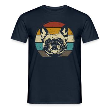 Français Bulldog Français Bulldog rétro - T-shirt homme - marine - Devant - AI Model Male 178 light (178cm)