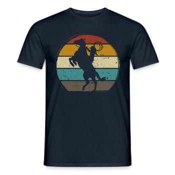 Western Riding Western Rider Horse Cowgirls Rétro - T-shirt homme - marine - Devant - AI Model Male 178 light (178cm)