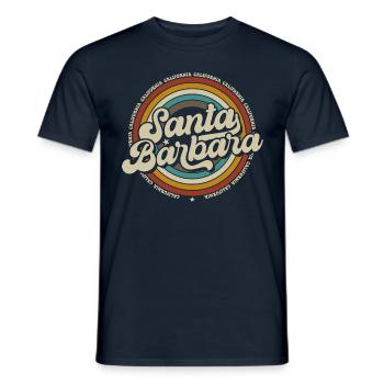 Santa Barbara California Sonnenuntergang Retro - Männer T-Shirt - Navy - Vorne - AI Model Male 178 light (178cm)