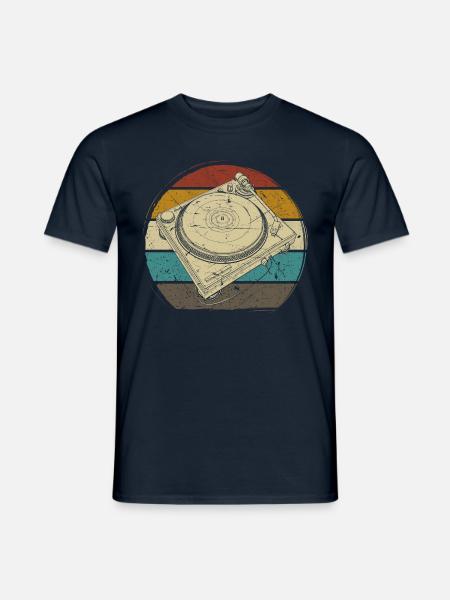 vinyle vinyle musique platine rétro - T-shirt homme - marine