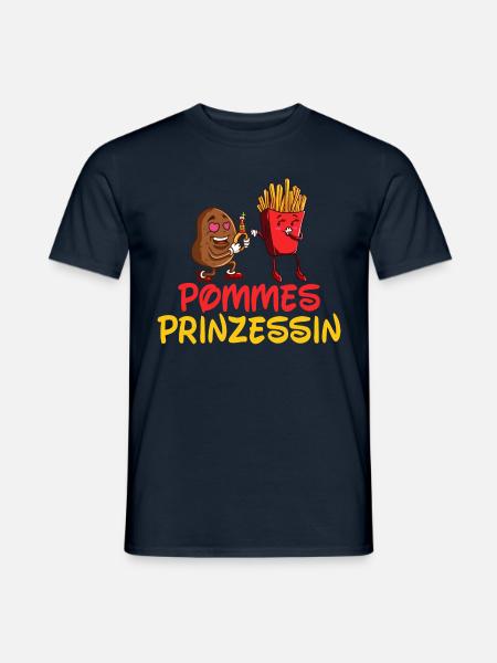 Pommes Prinzessin - Männer T-Shirt - Navy
