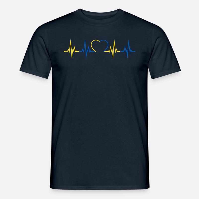 Ukraine Herzschlag - Männer T-Shirt - Navy