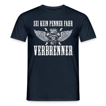 Sei kein Penner fahr Verbrenner Auto - Männer T-Shirt - Navy - Vorne - AI Model Male 178 light (178cm)