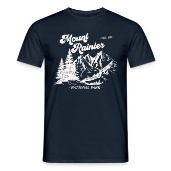 Mount Rainier Nationla Park Washington Berge - Männer T-Shirt - Navy - Vorne - AI Model Male 178 light (178cm)
