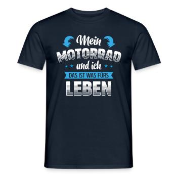 MEIN MOTORRAD UND ICH | DAS IST WAS FÜRS LEBEN - Männer T-Shirt - Navy - Vorne - AI Model Male 178 light (178cm)