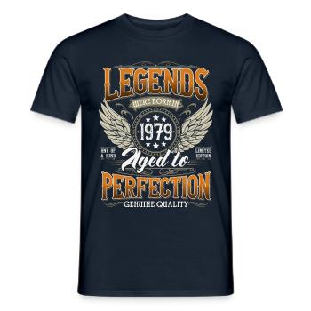 Né en 1979 Legends Vintage Anniversaire - T-shirt homme - marine - Devant - AI Model Male 178 light (178cm)