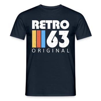 1963 Anniversaire Né En 1963 Rétro Vintage - T-shirt homme - marine - Devant - AI Model Male 178 light (178cm)