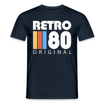 1980 Birthday Born In 1980 Retro Vintage - Men's T-Shirt - navy - Front - AI Model Male 178 light (178cm)