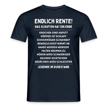 Endlich Rente Rentner Spruch - Männer T-Shirt - Navy - Vorne - AI Model Male 178 light (178cm)