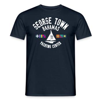 George Town Bahamas Yachting center - Men's T-Shirt - navy - Front - AI Model Male 178 light (178cm)