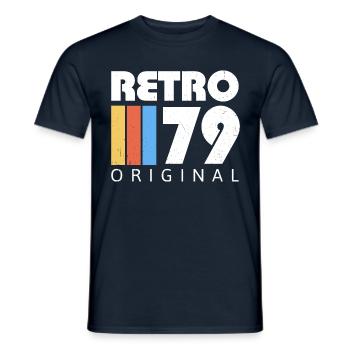 1979 Birthday Born In 1979 Retro Vintage - Men's T-Shirt - navy - Front - AI Model Male 178 light (178cm)