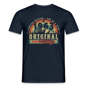 1963 Anniversaire né en 1963 Retro Vintage - T-shirt homme - marine - Devant - AI Model Male 178 light (178cm)