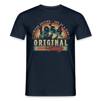 1954 Anniversaire né en 1954 Retro Vintage - T-shirt homme - marine - Devant - AI Model Male 178 light (178cm)