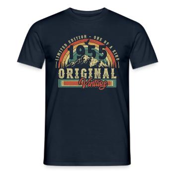 1955 Anniversaire né en 1955 Retro Vintage - T-shirt homme - marine - Devant - AI Model Male 178 light (178cm)