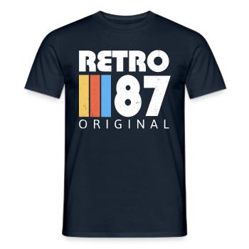 1987 Vintage Birthday Retro Vintage Gift - Men's T-Shirt - navy - Front - AI Model Male 178 light (178cm)